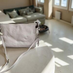 The Sak happy & free cream colored Elegant White Leather Crossbody Bag